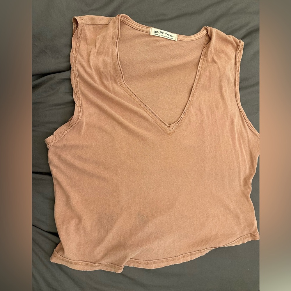 Casual Tan Sleeveless Top
